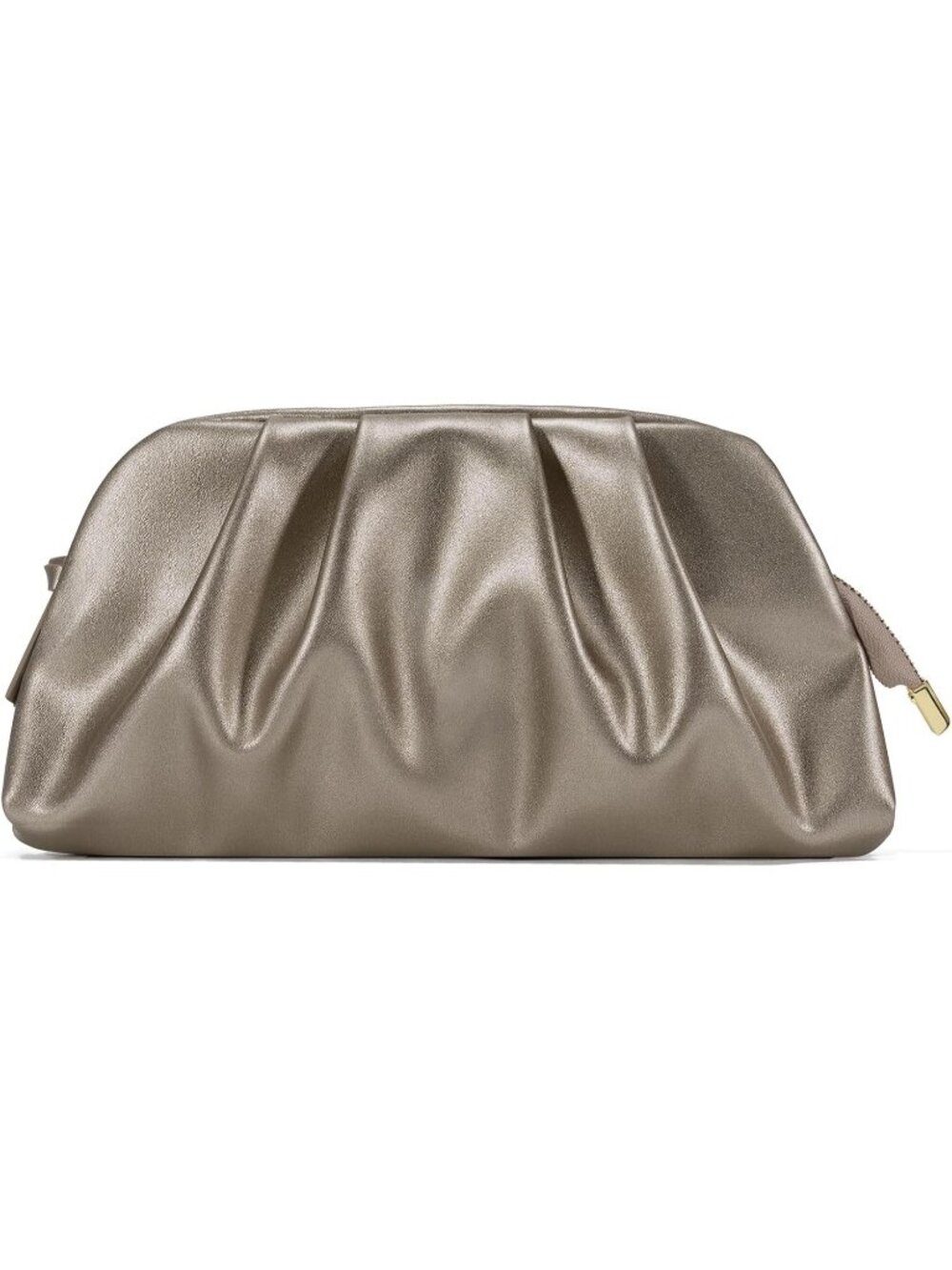Women's Bronze Faux Leather Evening Clutch Purses Handbag Party With Chain Strap
